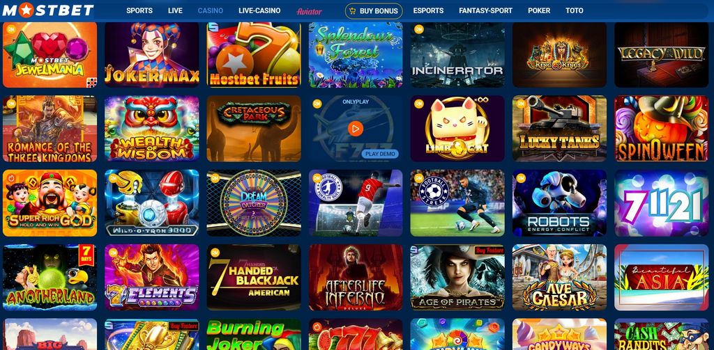Размещение ставок на спорт на Mostbet