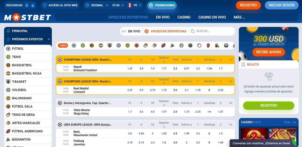 Сайт Mostbet